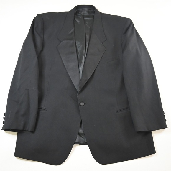 Vtg‎ Giorgio Armani 44R Black 100% Wool Mens Blazer Suit Jacket Sport Coat